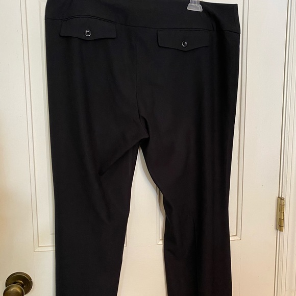 Black INC Pants Wide Waist Band with 3 hook closure. Size 14 Petite. - Picture 2 of 4